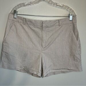 Banana Republic Cotton Sailor Blue White Striped Shorts Size 12 with Pockets